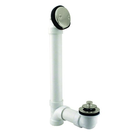 WESTBRASS Pull & Drain Sch. 40 PVC Bath Waste W/ Two-Hole Elbow in Stainless Steel D4972-20